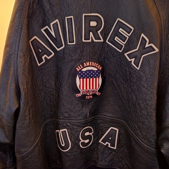 Vintage AVIREX Leather Varsity Jackey 1990's - Picture 1 of 9